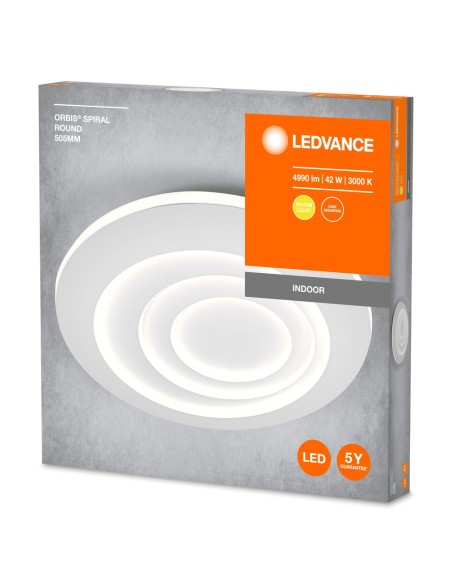 LEDVANCE - 4099854093371 - LDV ORBIS SPIRAL Rond ø505mm 42W 2300lm 3000K  Blanc Plafonnier déco LEDVANCE