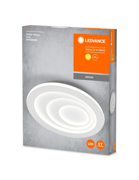 LEDVANCE - 4099854093517 - LDV ORBIS SPIRAL Oval 485mm 37W 2200lm 3000K  Blanc Plafonnier décoratif LEDVANC