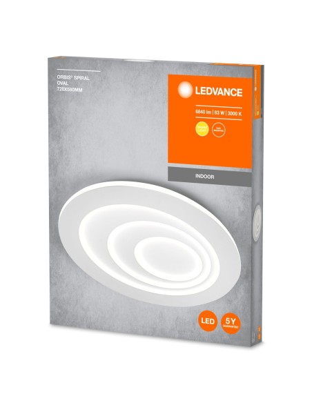 LEDVANCE - 4099854093531 - LDV ORBIS SPIRAL Oval 720mm 63W 3800lm 3000K  Blanc Plafonnier décoratif LEDVANC