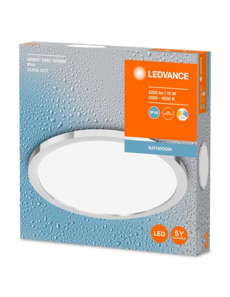 LEDVANCE - 4099854096136 - Orbis Disc Plafonnier IP44 300mm CLICK CCT Chrome 