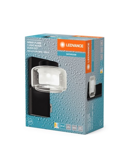 LEDVANCE - 4099854275913 - LDV ORBIS FLAME Noir 5,5W 350lm Click CCT IP44 Applique SdB LEDVANCE