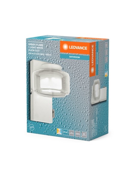 LEDVANCE - 4099854276071 - LDV ORBIS FLAME Blanc 5,5W 350lm Click CCT IP44 Applique SdB LEDVANCE