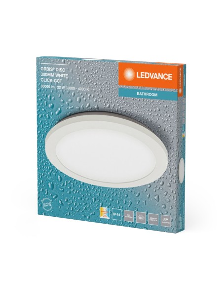 LEDVANCE - 4099854279614 - LDV ORBIS DISC 300 Blanc 22W 1 800lm ClickCCT IP44 Plafonnier SdB LEDVANCE