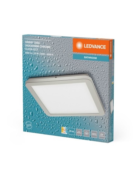 LEDVANCE - 4099854279652 - LDV ORBIS DISC 300x300 Chrome 22W 1 800lm ClickCCT IP44 Plafonnier SdB LEDVANCE