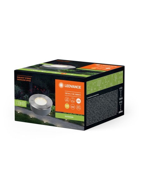 LEDVANCE - 4058075834606 - LDV ENDURA Hybrid encastré de sol 1W/3000K 70lm IP44 avec piquet couleur acier