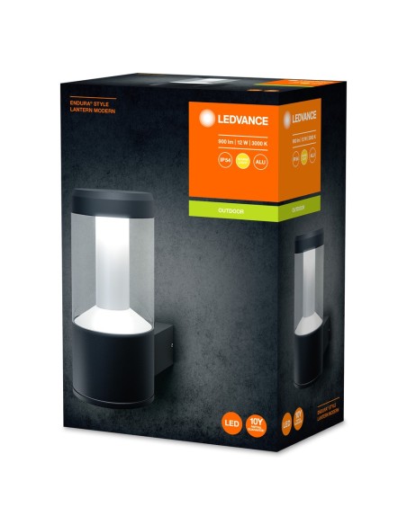 LEDVANCE - 4058075205017 - LDV ENDURA STYLE LANTERN Applique 12W/3000K 610lm IP44 GRIS LEDVANCE