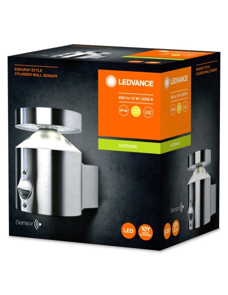 LEDVANCE - 4058075205352 - LDV ENDURA STYLE CYLINDER S APPLIQUE 6W/3000K 360lm IP44 SENSOR INOX LEDVANCE