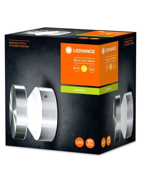 LEDVANCE - 4058075205413 - LDV ENDURA STYLE CYLINDER PLAFONNIER 6W/3000K 360lm IP44 INOX LEDVANCE