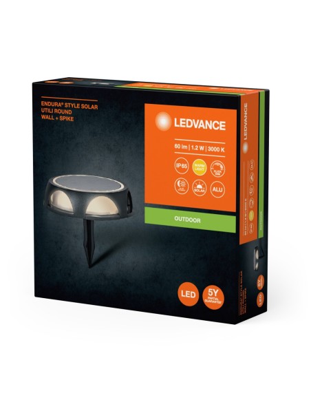 LEDVANCE - 4058075834743 - ENDURA Style Solar Utili Rond 1,2W / 3000K 10/40/60lm IP65 Applique Ledvance