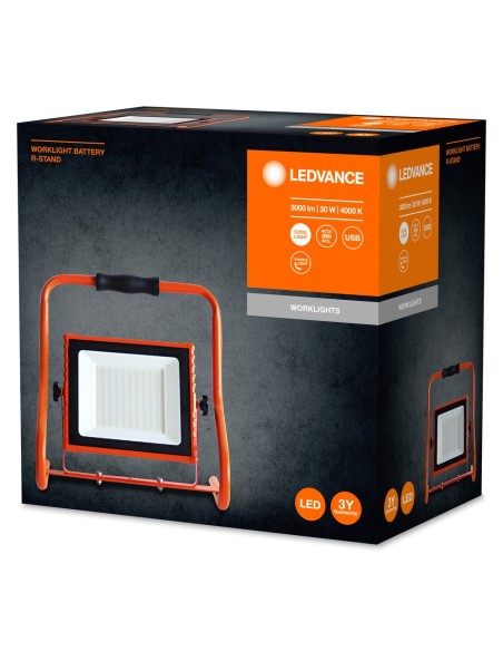 LEDVANCE - 4058075576513 - LDV WORKLIGHT 30W H-STAND BATTERIE 2700lm/4000K IP44 LUM Chantier LEDVANCE