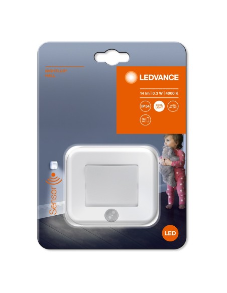 LEDVANCE - 4058075260658 - LDV NIGHTLUX HALL BLANC 1W/4000K sur pile avec détecteur PIR LEDVANCE