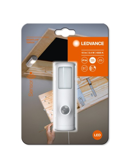 LEDVANCE - 4058075260696 - LDV NIGHTLUX TORCH BLANC 1W/4000K sur pile avec détecteur PIR LEDVANCE