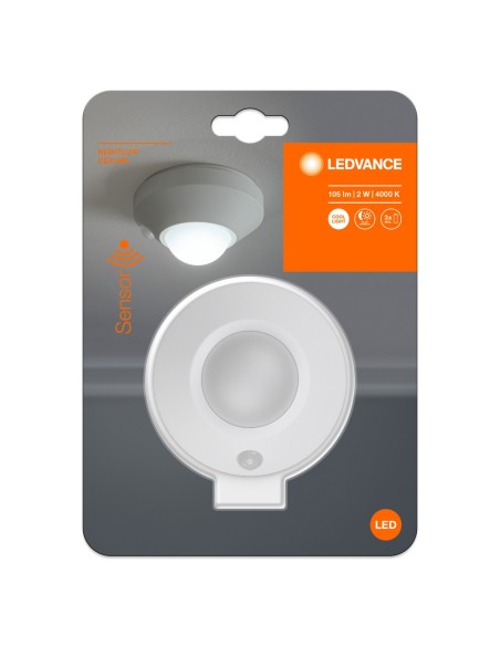 LEDVANCE - 4058075270886 - LDV NIGHTLUX CEILING BLANC 2W/4000K 105lm sur pile avec détecteur PIR LEDVANCE