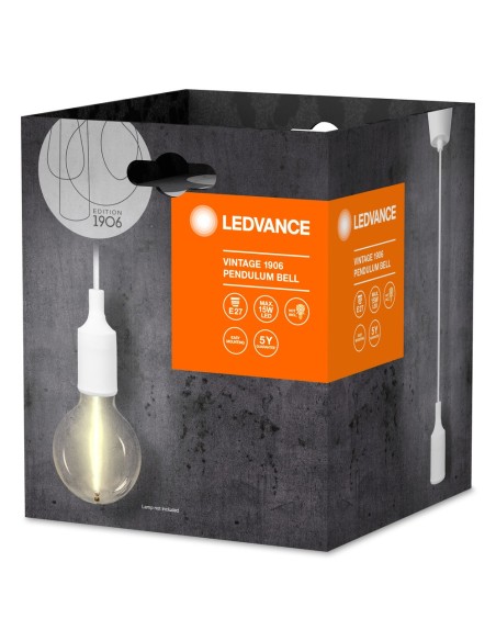 LEDVANCE - 4099854092688 - LDV Suspension PENDULUM BELL Vintage 1906 Blanc E27 (lampe non fournie)