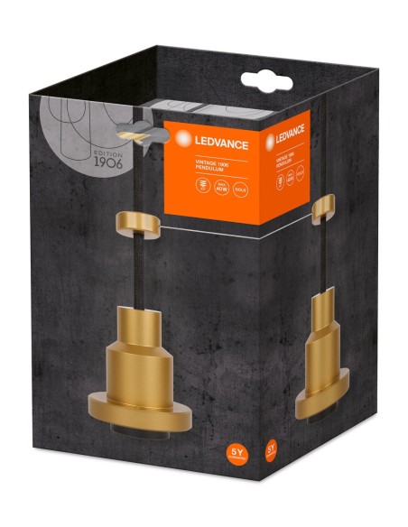 LEDVANCE - 4058075228016 - LDV 1906 PENDULUM Gold Pro 3m E27 - Supension filaire avec douille E27 LEDVANCE