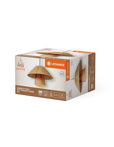 LEDVANCE - 4058075840669 - LDV Suspension ø400mm BAMBOO Paper Hut à culot E27 marron - lampe non incluse