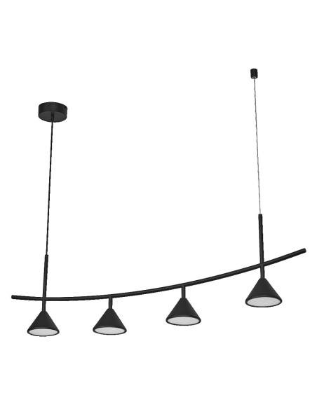 LEDVANCE - 4058075841864 - LDV FUJI Pendant Quattro 16W/3000K 620lm - Suspension noire blanc chaud