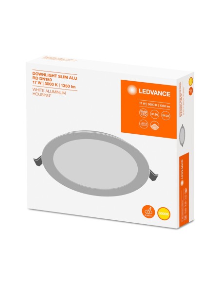 LEDVANCE - 4058075063921 - LDV DL SLIM ALU 180 17W/3000K IP20  1350lm Downlight Ledvance