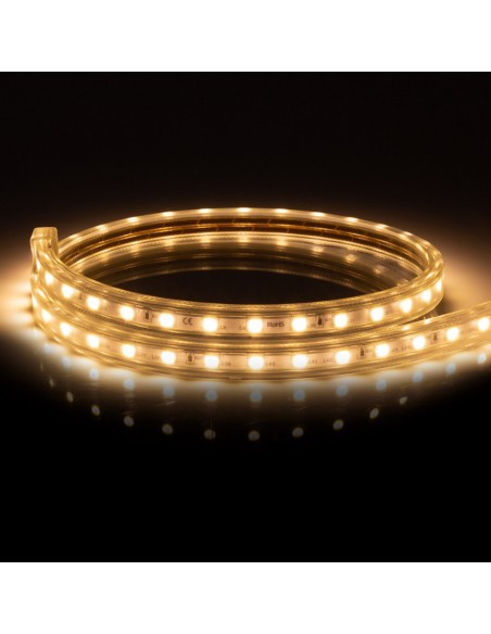 Brico Elect - BR64887 - Ruban LED 230V 60 LED/m blanc chaud IP65 dimmable – bobine 50 m