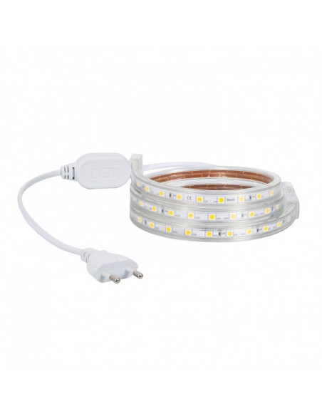 Brico Elect - BR64887 - Ruban LED 230V 60 LED/m blanc chaud IP65 dimmable – bobine 50 m