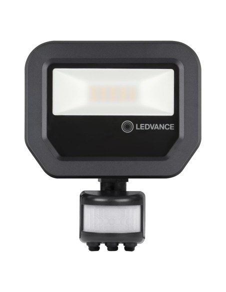 LEDVANCE - 4058075460836 - LDV FL PFM SYM100 S 10W/3000K 1100lm IP65 100° Noir Projecteur Sensor LEDVANCE