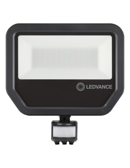 LEDVANCE - 4058075460997 - LDV FL PFM SYM100 S 50W/3000K 5500lm IP65 100° Noir Projecteur Sensor LEDVANCE