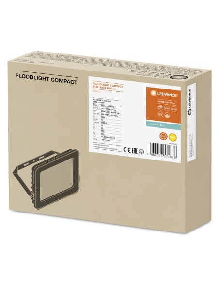 LEDVANCE - 4058075574878 - LDV FL COMP SYM100 50W/3000K 4500lm IP65 Blanc Projecteur LEDVANCE