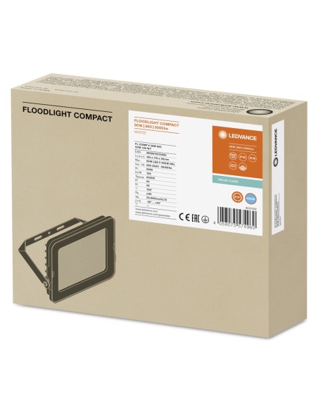 LEDVANCE - 4058075574960 - LDV FL COMP SYM100 50W/6500K 5000lm IP65 Blanc Projecteur LEDVANCE