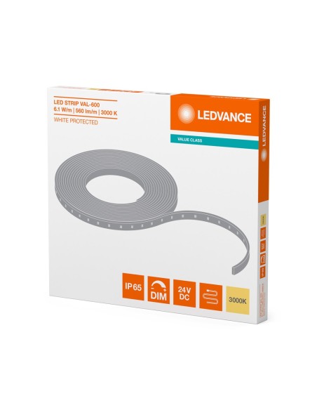 LEDVANCE - 4058075597464 - RUBAN LED VALUE PROTEGE 600lm/m 3000K IRC80 Rouleau de 5 mètres