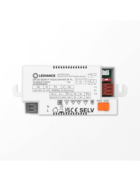 LEDVANCE - 4099854292859 - LDV SF FLAT 19W - Alimentation 220-240V 19W 450mA Multi Select Hublot LEDVANCE