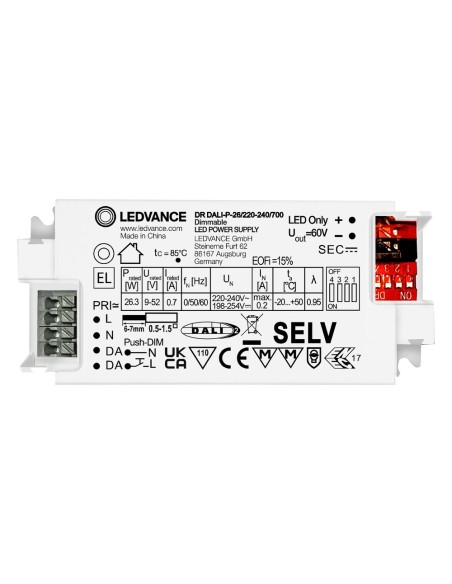 LEDVANCE - 4058075779631 - DRIVER LED PERFORMANCE COURANT Constant 26W 700 DALI