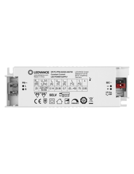 LEDVANCE - 4058075239852 - DRIVER LED PERFORMANCE COURANT CONSTANT 25 W 700 mA Coupure de phase 