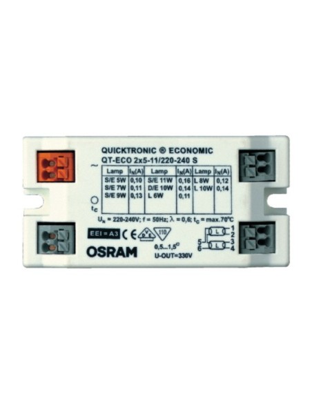 OSRAM - 4050300821504 - QT-ECO 2X5-11/220-240 S OSRAM Ballast électronique pour lampes CFL 