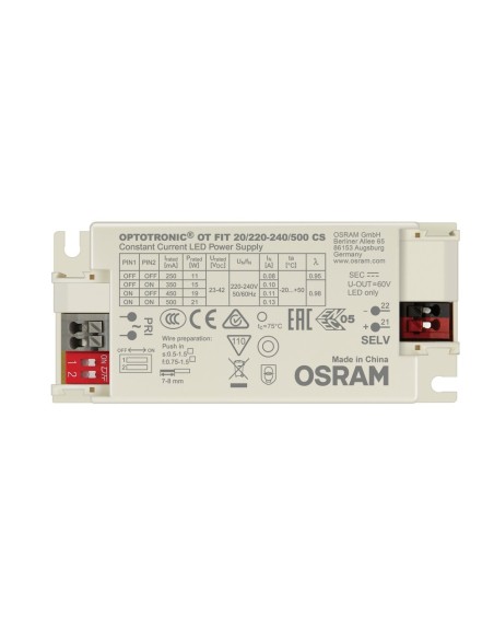 OSRAM - 4052899617315 - OT FIT 20/220-240/500 CS VS20 OSRAM Driver pour luminaires et modules LED