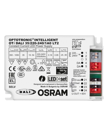 OSRAM - 4052899488168 - OTI DALI 35/220-240/1A0 LT2 DIM OSRAM Driver DALI pour luminaires et modules LED