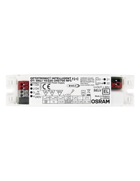 OSRAM - 4062172143899 - OTI DALI 10/220-240/700 NFC OSRAM Driver DALI pour luminaires et modules LED