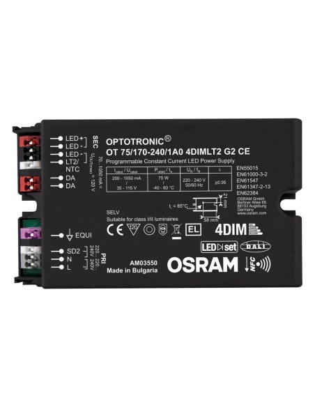 OSRAM - 4052899981942 - OT 75 170‐240 1A0 4DIMLT2 OSRAM Driver OUTDOOR pour luminaires et modules LED 