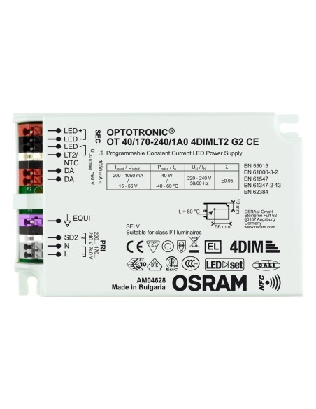 OSRAM - 4052899981935 - OT40 170-240 1A0 4DIMLT2 G2 OSRAM Driver OUTDOOR pour luminaires et modules LED 