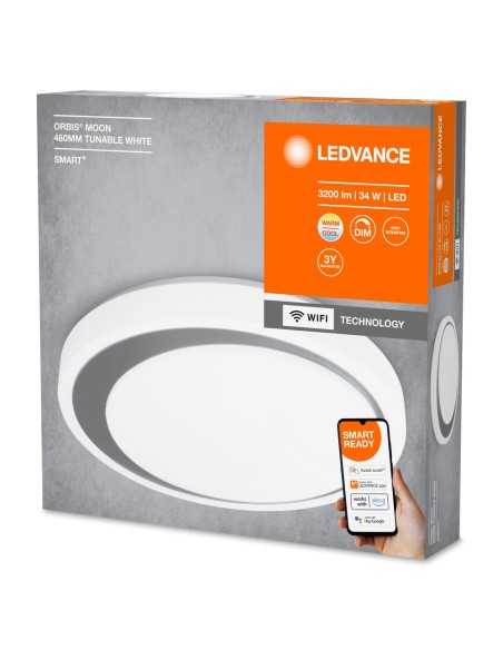 LEDVANCE - 4058075486423 - LEDVANCE Smart+ WF Orbis Ceiling Moon 30W noir TW 3300lm