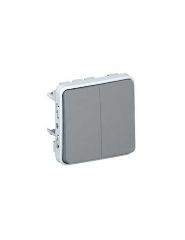 Legrand - 069525 - Double interrupteur ou va-et-vient étanche Plexo composable IP55 10AX 250V - gris