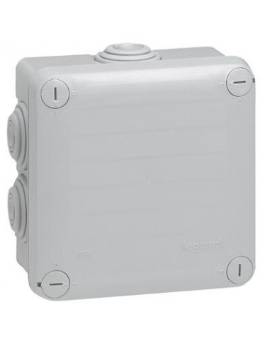 Legrand 092022 - Boîte de dérivation carrée Plexo IP55 IK07 - 105 × 105 × 55 mm - gris