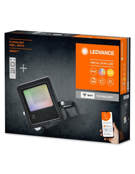 LEDVANCE - 4058075576674 - LEDVANCE Smart+ WF OUTD FLOOD20W REM RGBWDG