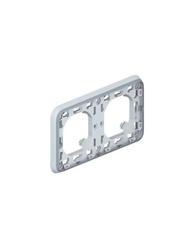 Legrand - 069683 - Support plaque étanche 2 postes horizontaux Plexo composable IP55 - gris