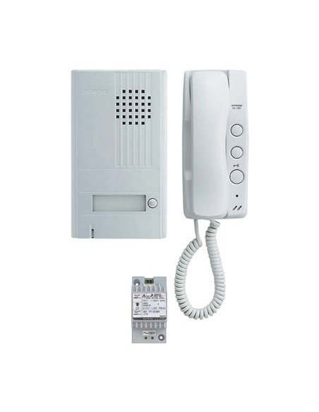 AIPHONE - 100357 - DA-1AS - Portier audio 2 fils intégral, saillie Façade aluminium