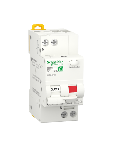 Schneider - R9PDCF32 - Resi9 - disjoncteur différentiel - 1P+N - 32A - 30mA - courbe C - type Fsi
