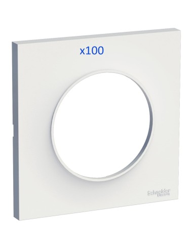 SCHNEIDER - S523702P - Odace Styl, lot de 100 plaques Blanc 1 poste