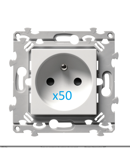 Hager - WE10050 - Essensya Lot 50 prises de courant 2P+T 16A 250V SanVis