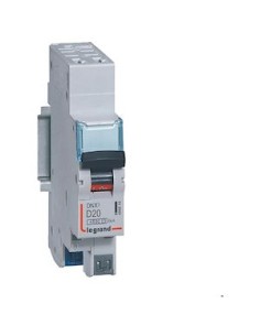LEGRAND - 406810 - Disjoncteur DNX³ 4500 - auto/auto - U+N 230V~ 20A - 4,5kA - courbe D - 1 module