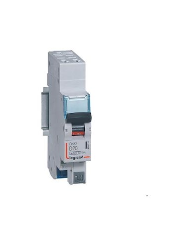 LEGRAND - 406810 - Disjoncteur DNX³ 4500 - auto/auto - U+N 230V~ 20A - 4,5kA - courbe D - 1 module