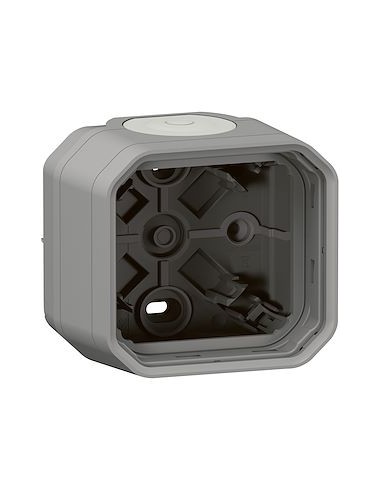 Boitier Plexo 1 poste équipé de 2 embouts à membrane souple 1 entrée - Gris - IP55